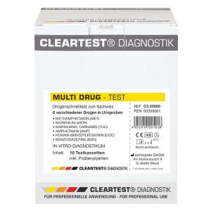 Drogentest Cleartest-MultiDrug Standard VE=5Platten (MET,MOR,THC,AMP,COC,BZD) -  029621