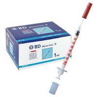 Spritzen Insulin 1ml BD Microfine+ U-40 mit Kanüle 0,33x12,7mm -  030336