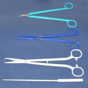 IUD-S/IUP 4er-Kit E.-Instrum.-Satz Kunststoff  Uterussonde,Kugelzange,Fasszange,Schere -  216229